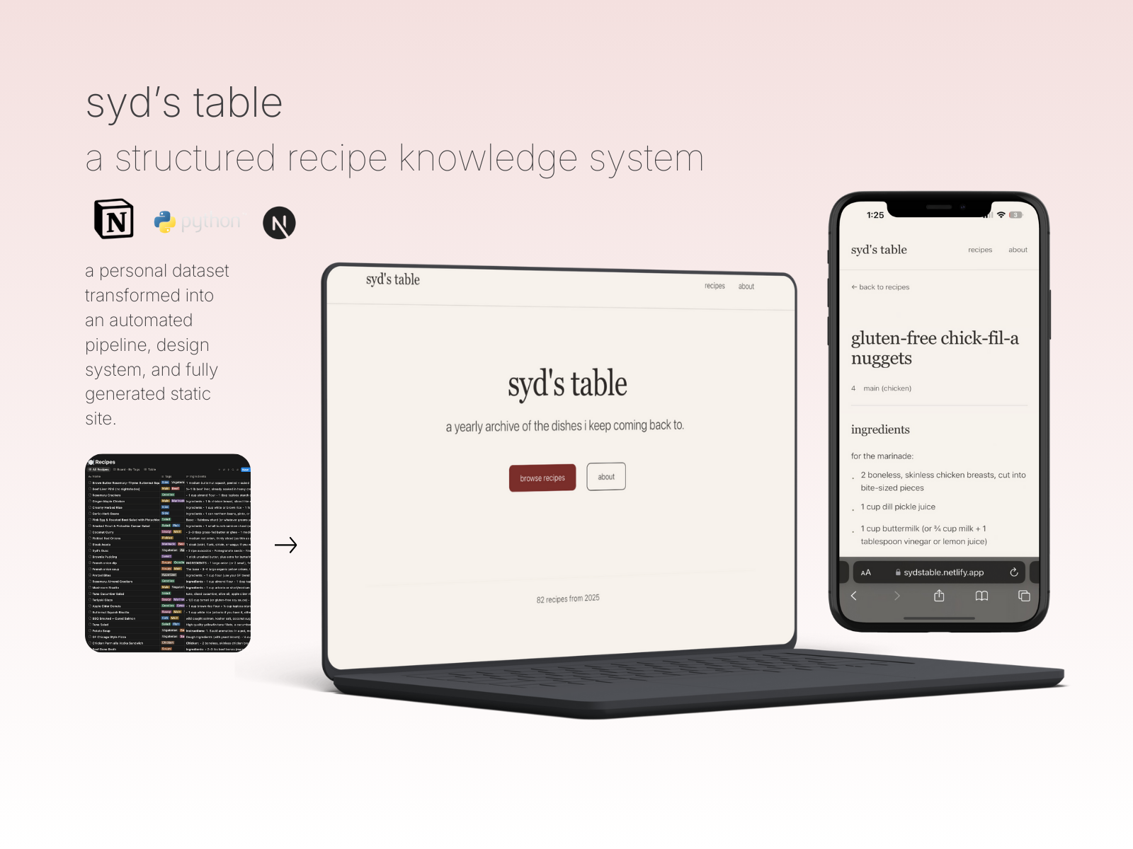 syd's table web app