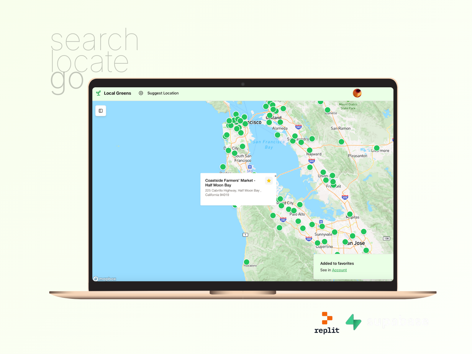 Local Greens interface